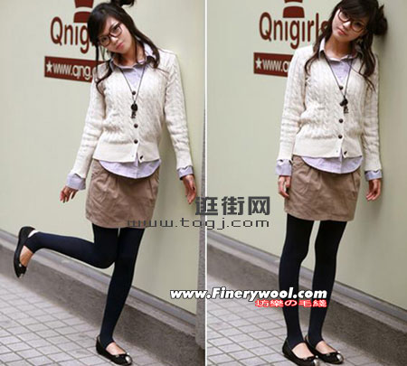 校园女孩钟爱<em>开衫款毛衣</em>搭配方法 编织博览 坊