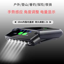 感應LED頭燈露營夜釣夾帽燈可充電強光超亮帽檐頭戴式防水上餌燈