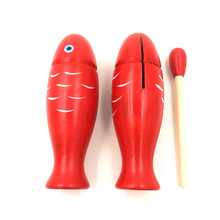 木制魚形木魚  木質兒童打擊樂器紅木魚玩具廠家批發