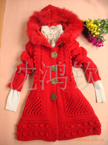 批发采购女式<em>毛衣</em>-手工<em>毛衣外套</em> 韩版<em>长款带帽</em>