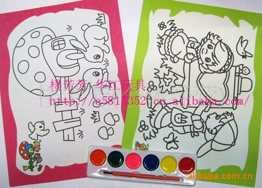 大号大6色 大号水粉画 儿童水彩画/水粉画批发/a4纸大小