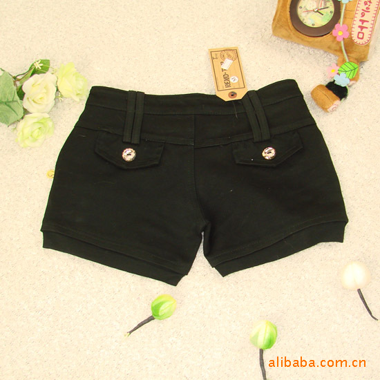 时尚女<em>短裤2010</em>流行<em>新款</em> 黑色修身显瘦靴裤 2