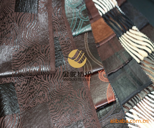 厂家直销 烫金麂皮绒 女装茄克面料 现货供应