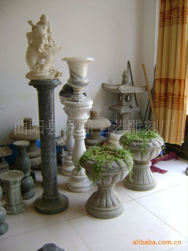 、大理石花盆 供应石雕花盆、汉白玉花盆,青石