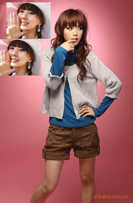 5091冬女装装 新款反折厚毛呢<em>短裤韩秋冬</em> 靴裤