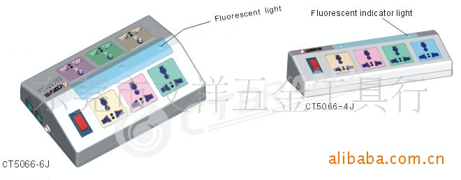 【批发CT-5066-4J带过载保护电话插座 排插】