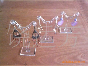 饰品包装-YJ322 牛头耳环架 透明 黑色 激光雕刻 亚克力耳环架-饰品包装