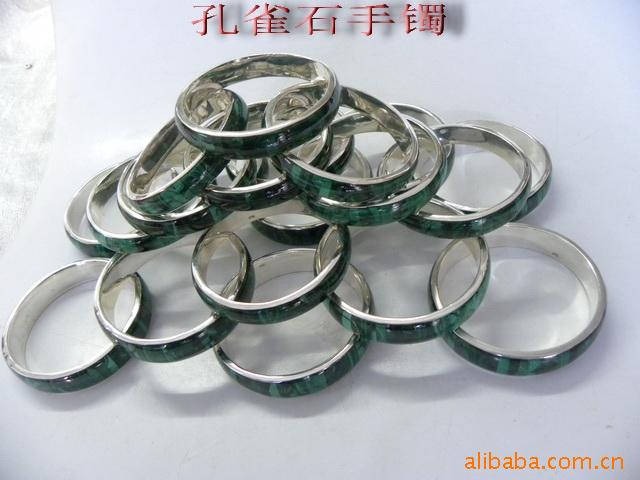 【《厂家直销》超值高雅925银孔雀石手镯时尚