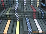 厂方直销批发礼盒领带、纽扣、方巾4件套