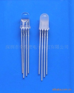 LED发光二极管5MM四脚全彩红白蓝共阳,二极