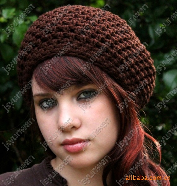 批发采购帽子-2012新款女士毛线贝雷帽·羊毛
