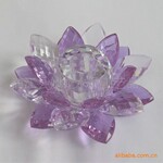 (现货)水晶家居礼品 水晶莲花 彩色莲花 莲花座