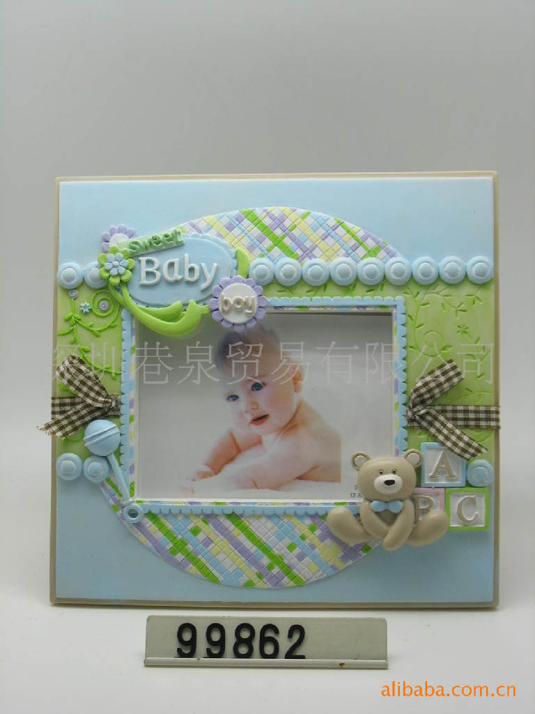 【初生婴儿纪念品 优质树脂画框 工艺相框】