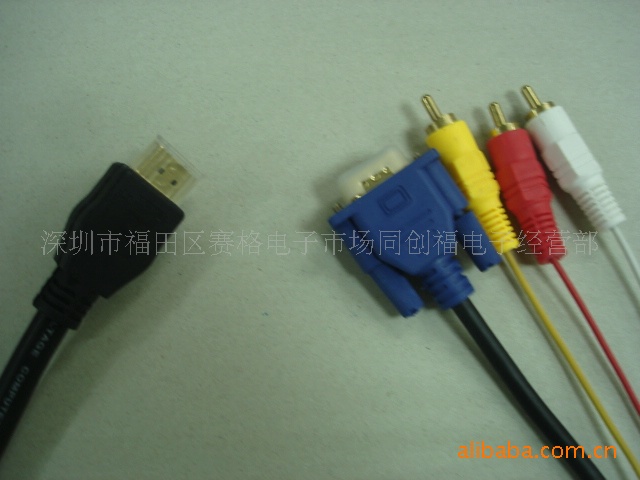 供应HDMI转VGA+3RCA(图) 工厂直销HDMI D
