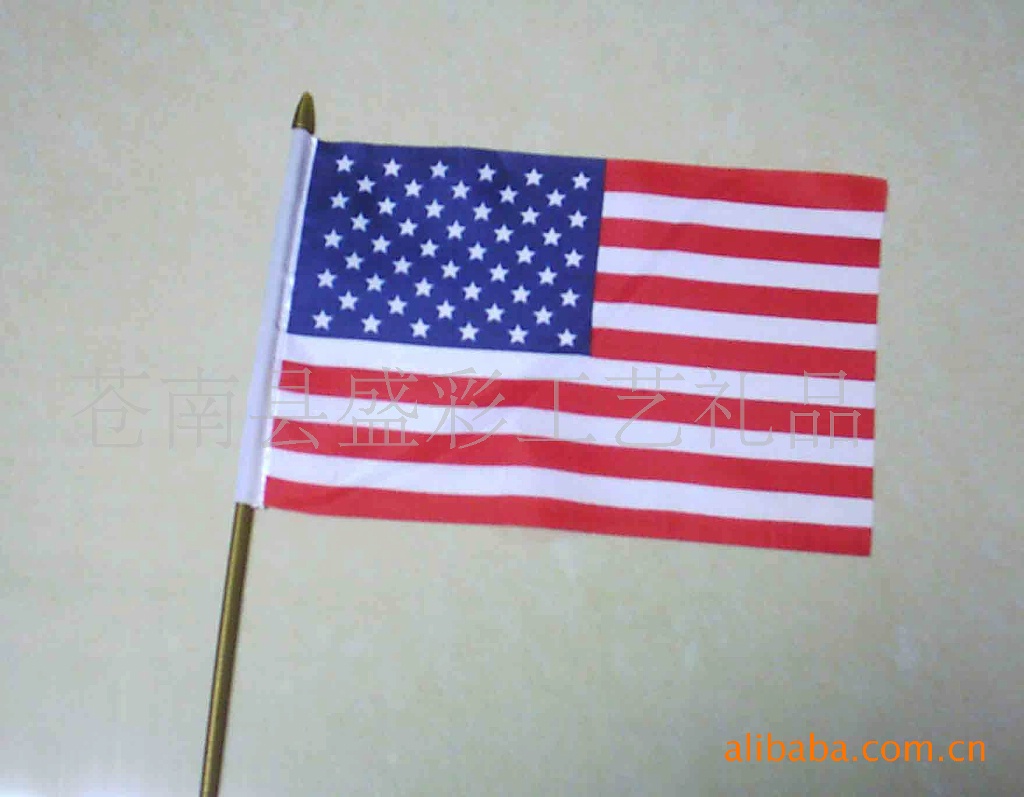 【供应 美国小国旗 手摇旗帜 各国国旗批发】价