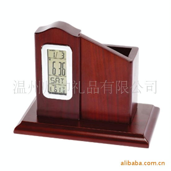 批发采购表-供应旋转名片插 多功能万年历木制