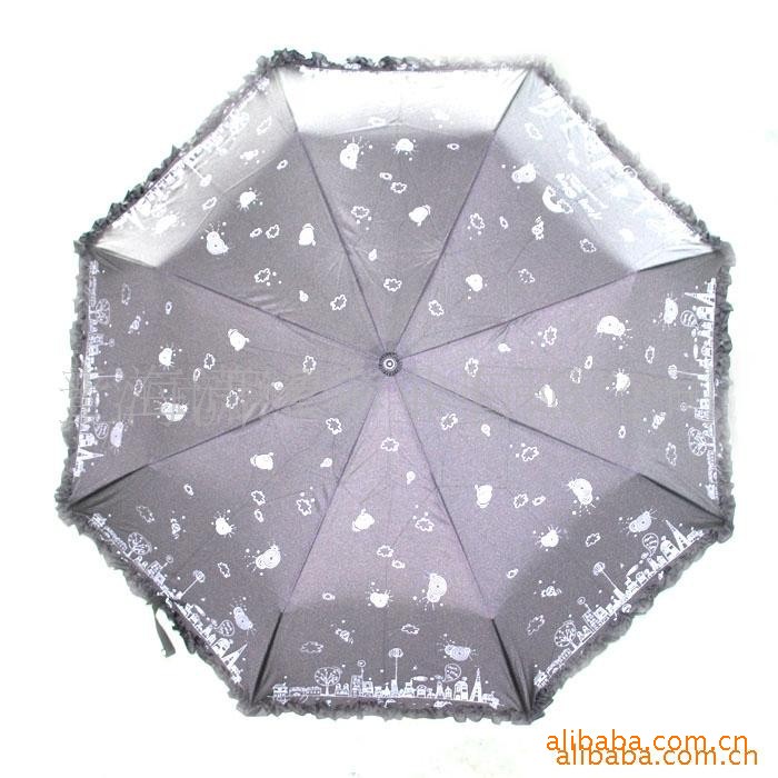 高档花边女式三折伞