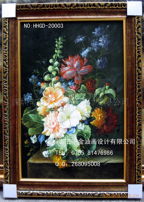 简欧风格装饰画 油画花卉 家居装饰画