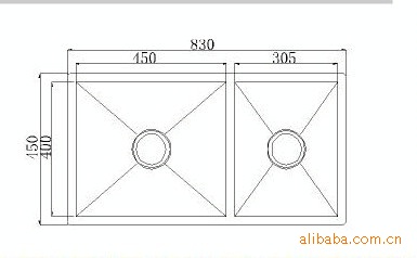 不锈钢手工双盆拉丝水槽 a2