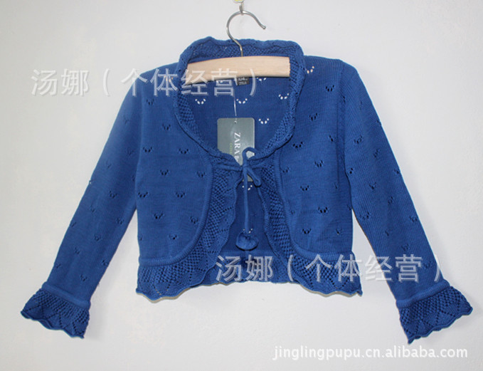 【外贸原单ZAR A女童<em>钩编开衫</em> 短款毛衣外套