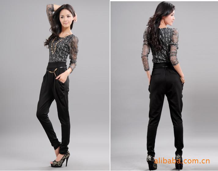 女式休闲裤 长裤 黑色 <em>时尚女裤</em> 西裤H8-021休