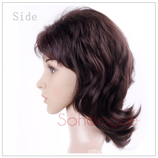 【<em>中年妇女</em>短发<em>假发</em>碎刘海尾部飞翘/复古<em>假发</em>