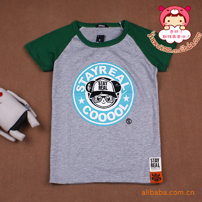 BBR 2011新款韩版<em>女装STAYREAL</em>短袖T恤绿