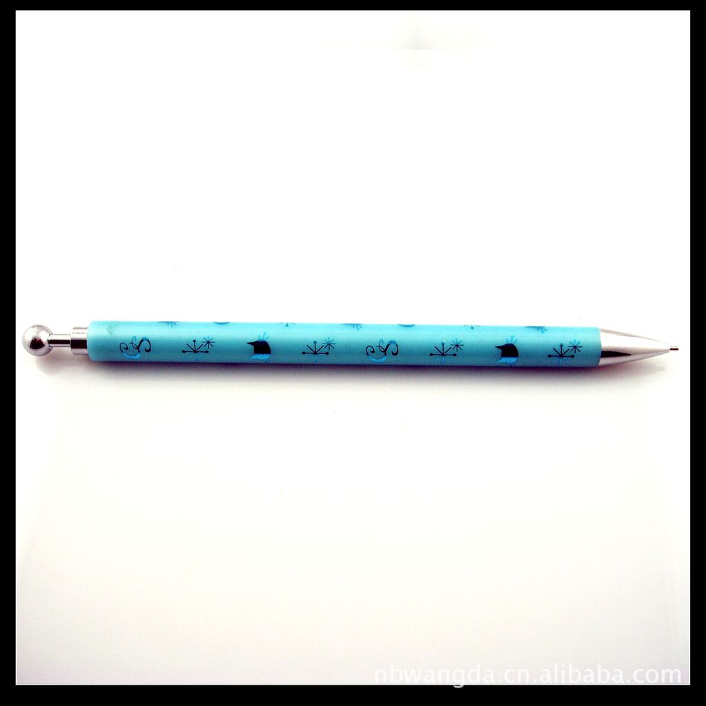 【园杆金属活动铅笔 烫金印刷自动铅笔 赠品机