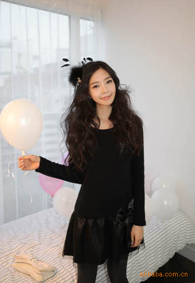 2011 韩版春装新款 女式网纱假两件套连衣裙 自