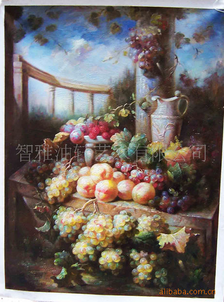 艺林水果油画批发_古典水果油画_欧式油画画框_静物油画_餐厅装饰图片