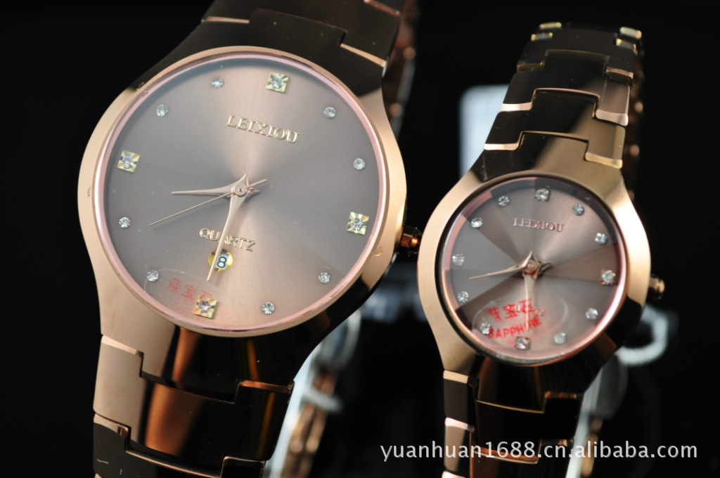 瑞士品牌 雷西欧\/Leixiou 石英情侣对表 钨钢手
