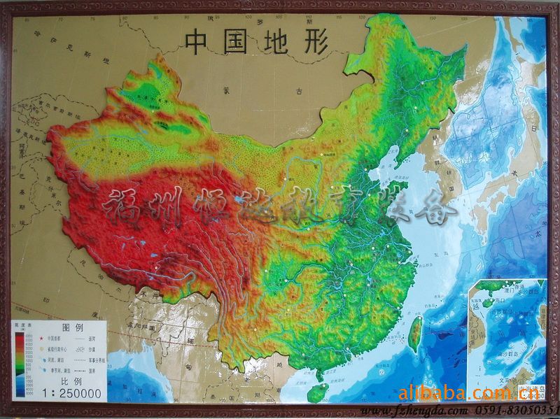 【福州恒达地理园模型中国立体地形模型2】