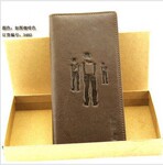 皇冠热销 BESTBAO经典三人行图案竖版长款钱夹带纸合包装3482咖啡