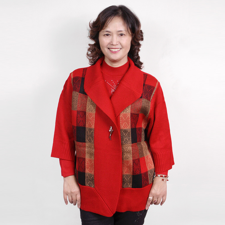 毛衣两件套韩版加厚中老年两件套装 时尚妈妈