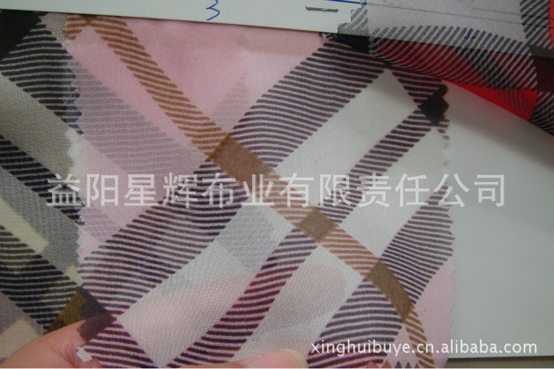雪纺印花,雪纺格子印花,2081