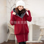 纤莉秀Q2148大码女装2011冬装新款韩版加厚保暖连帽抓绒卫衣外套
