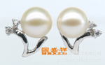 秒杀抢购!锆石珍珠 国盛祥 7.0-7.5mm 天然珍珠 海水珍珠耳钉