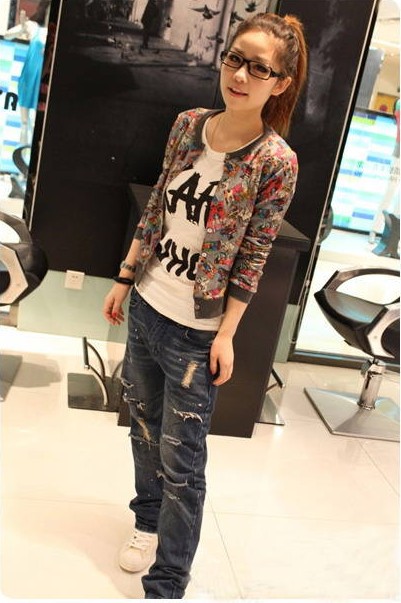 <em>学院</em>风 <em>漫画</em>小外套批发 ZD9253A 女装批发图片