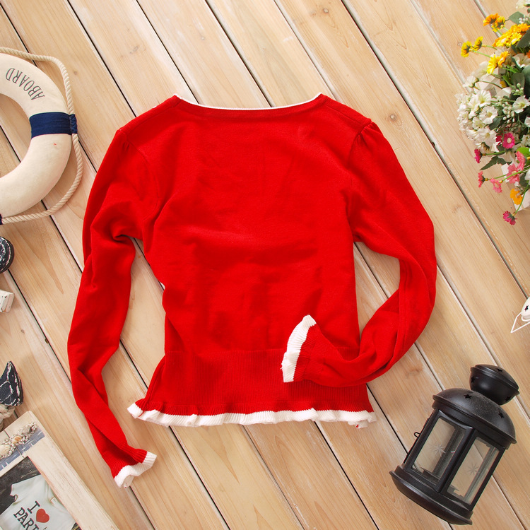 【2011春秋装针织<em>开衫钩</em>圆点木耳边花外贸针