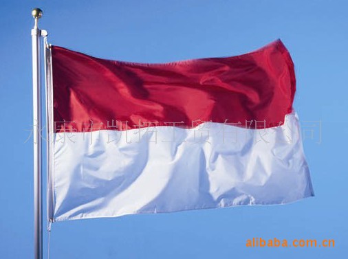 【供应涤纶布,色丁布印尼国旗(10*15cm-90*18