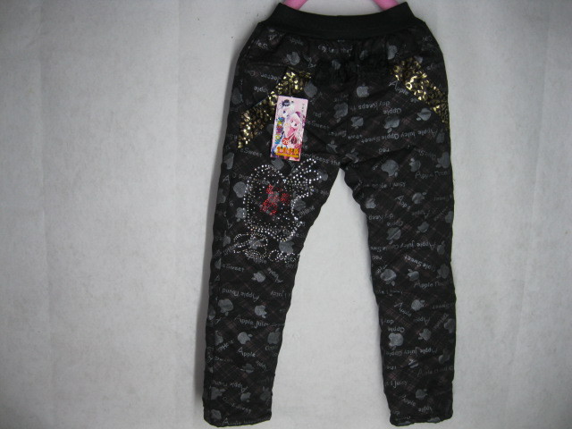 常熟冬款<em>棉裤</em>批发 大童烫钻时尚韩版<em>女孩</em>三层