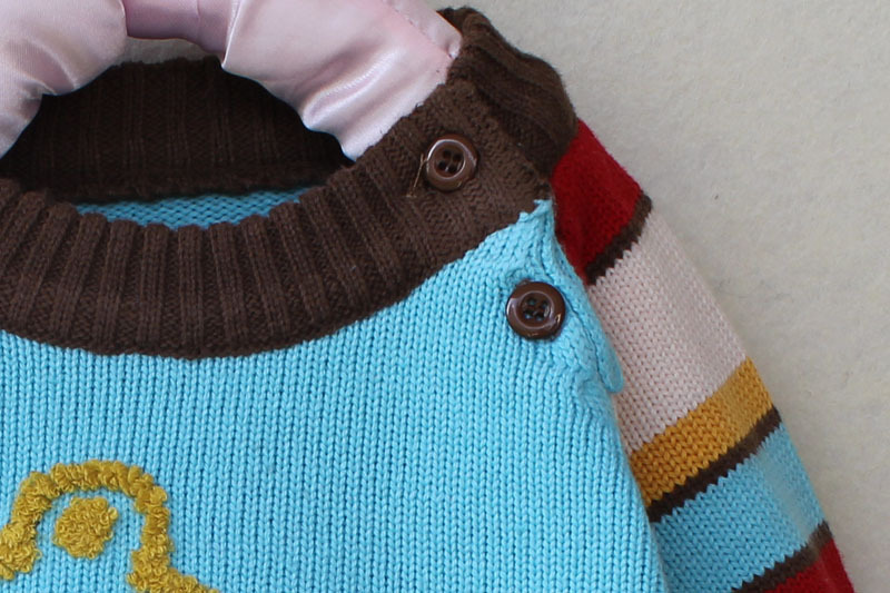 秋装爆款热销<em>宝宝毛衣时尚</em>熊儿童<em>毛衣</em> 肩扣婴