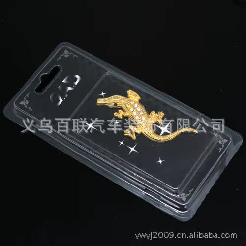 批发,金属带钻鳄鱼,金色,汽车车贴,镀金立体鳄鱼车贴04-2C203
