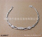 千影 925银手链 纯银手链 素银手链 车花手链 韩版 女 时尚简约