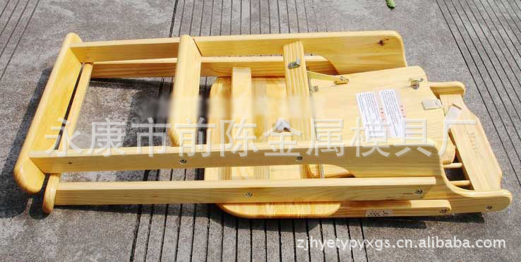 【厂家直销可折叠式实木儿童餐椅 宝宝餐椅 带