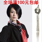 0261 欧美时尚个性玫瑰花朵长流苏假耳洞耳环无耳洞隐形耳夹