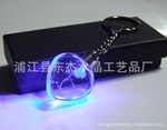 水晶内雕玫瑰花钥匙扣 内雕3D制版广告K9料精致手工打磨