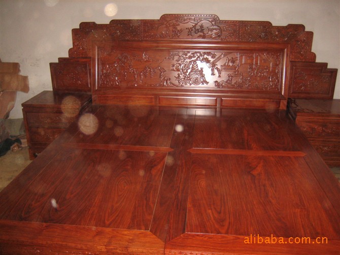 四季花床 鸡翅木 手工制作 典雅-仿古家具-明清