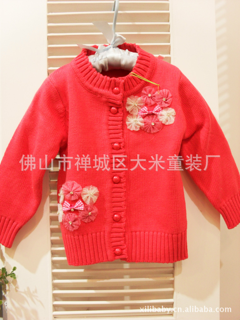 【日韩男女童装秋款毛衣 小花<em>女款</em>毛衣<em>小开衫</em>