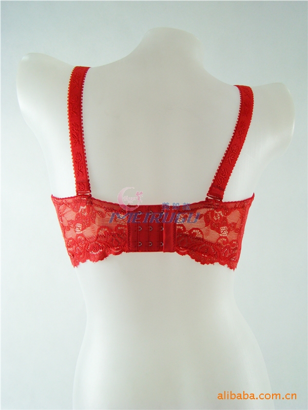 厂家供应诱惑红色蕾丝透纱魔<em>杯文胸</em> 一<em>穿</em>就挺